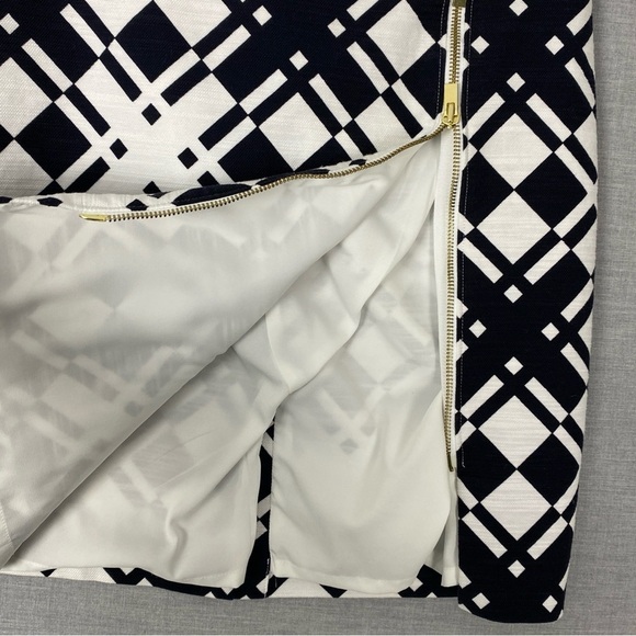 Talbots Pencil Skirt Sz 6 Petite Black and White Geometric Mini - Picture 5 of 11